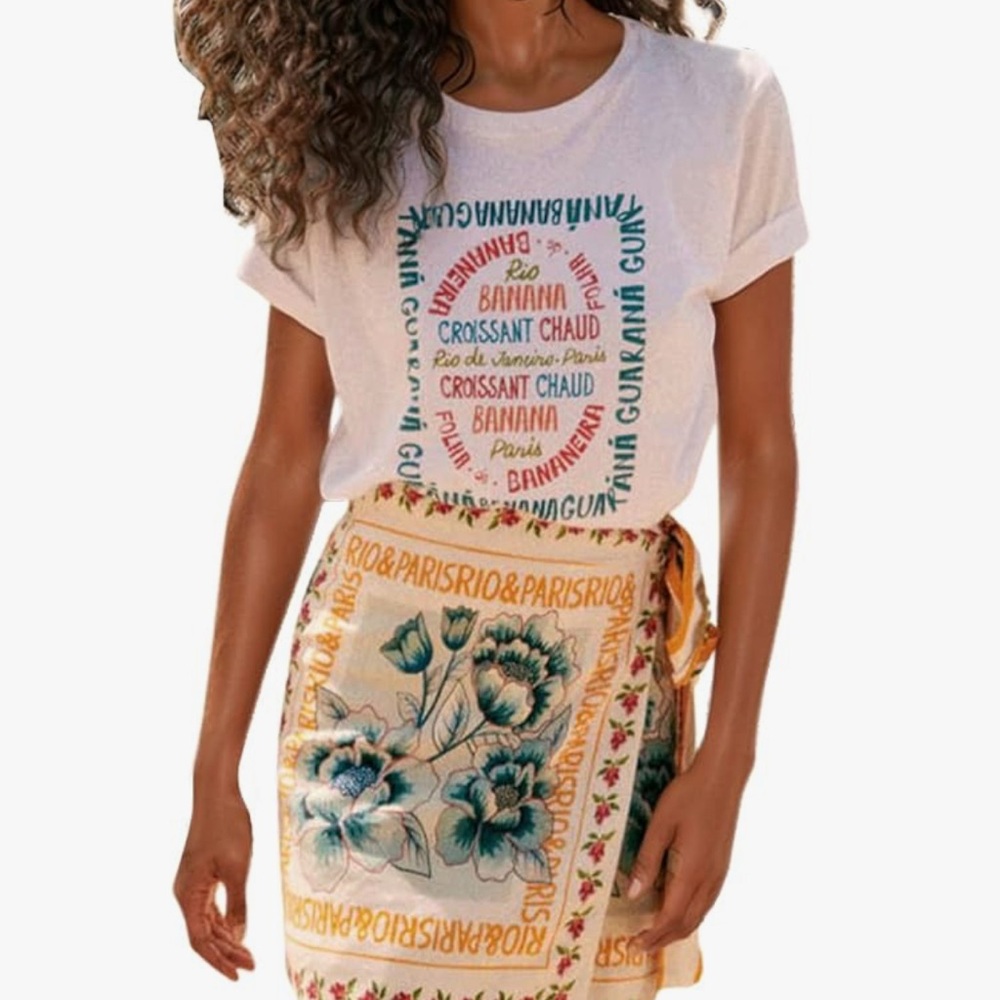 NWT Floral Print Wrap Skirt